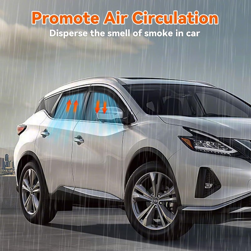 PLDDE Rain Guards Compatible with 2015-2024 Nissan Murano,Tape-On Side Window Visor Wind Deflector Vent Visors Car Accessories 4pcs - Image 4